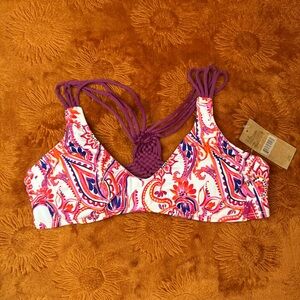 NWT Cremieux Paisley Bikini Top | M